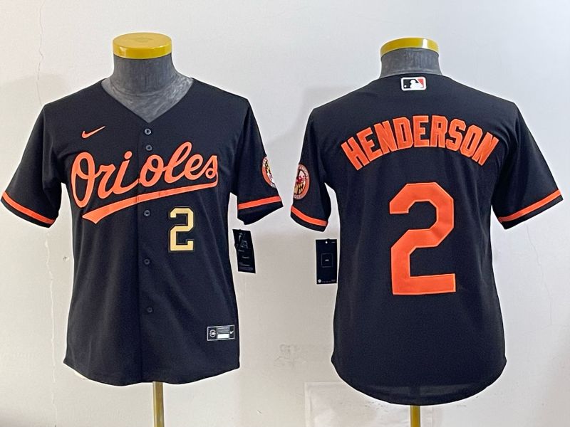 Youth 2025 Baltimore Orioles #2 Henderson Black Nike MLB Jersey 07